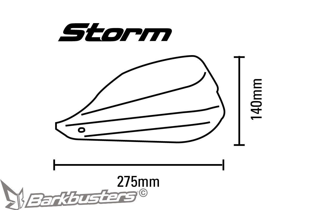 Barkbusters Storm Handguard – Single Point Bar End Mount (hollow)